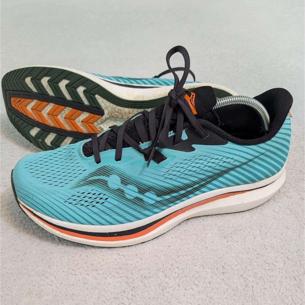 Saucony Men's Teal Black Running Shoes with Orange Accents